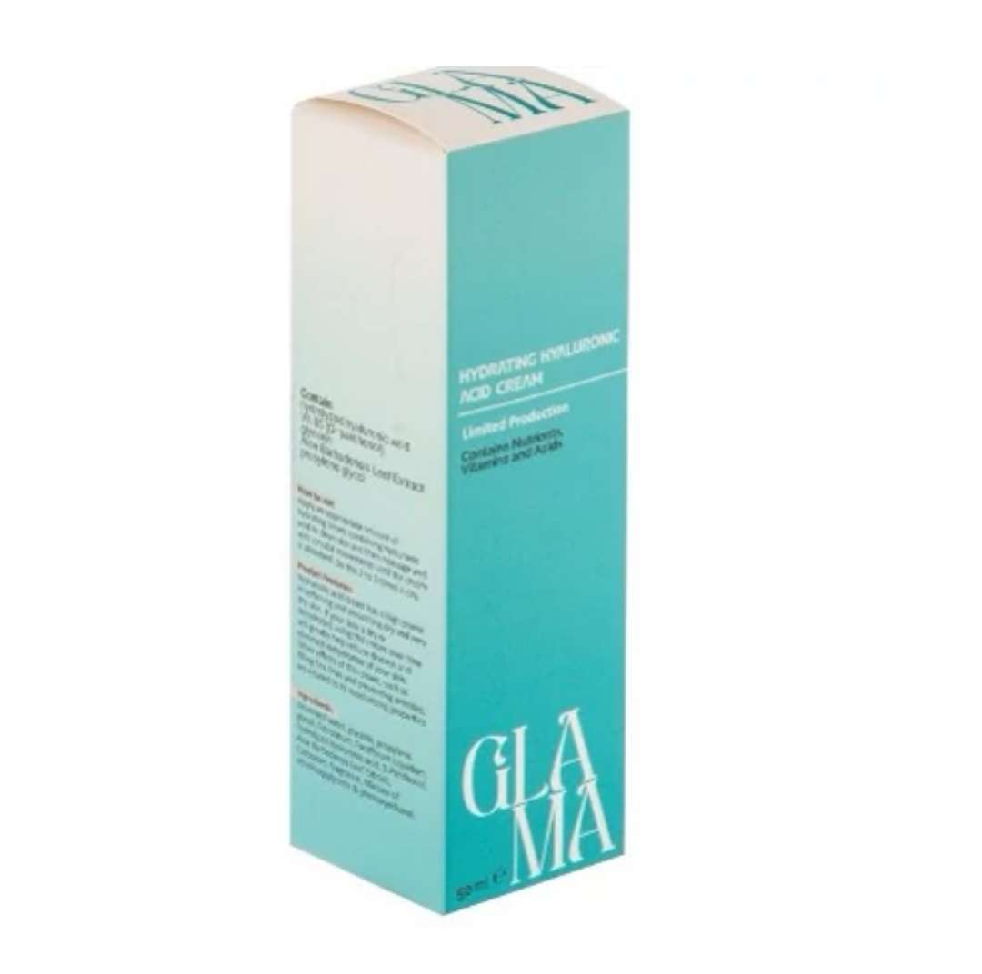 کرم ابرسان صورت گلاما مدل Hyaluronic Acid مناسب انواع پوست حجم50 میلی لیتر